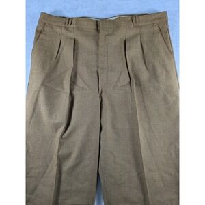 Vintage Cotler 80s Mens Brown Wool Blnd Dress Pants Double Pleated Trousers Rare